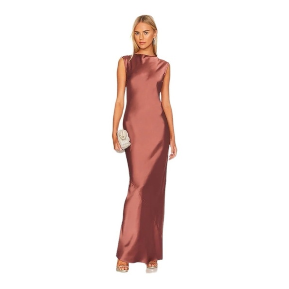 RUMER x FREE PEOPLE Kimberly Sleeveless Sheath Maxi Dress Mocha Brown Small NWT - Picture 6 of 16